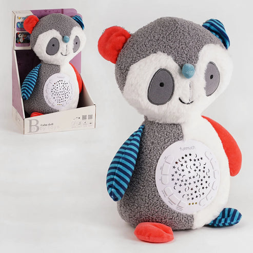 3 IN 1 CUDDLE RACCOON PROJECTOR TOY WASHABLE