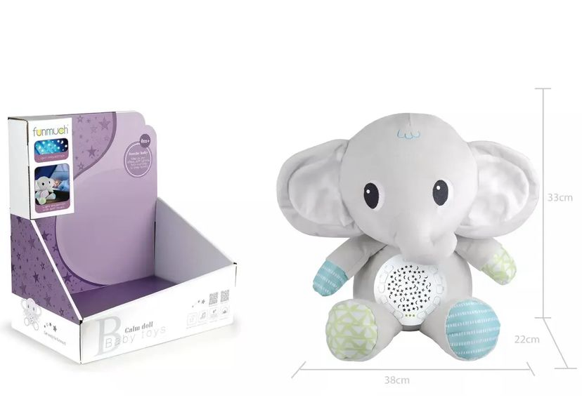 3 IN 1 CUDDLE ELEPHANT PROJETOR TOY