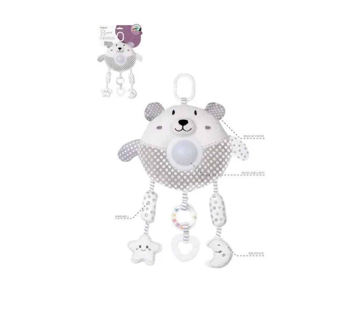 Funmuch - Baby soothe animals wind bell toy